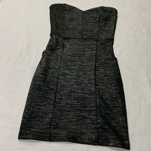 Strapless Black & Grey Bodycon Dress
